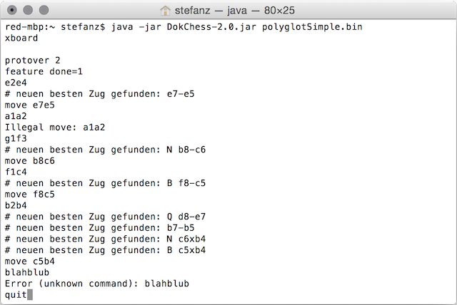 DokChess über die Kommandozeile bedienen